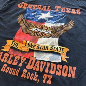 Vintage Y2K Harley Davidson 2008 Central Texas Round Rock Size Medium Black Tee